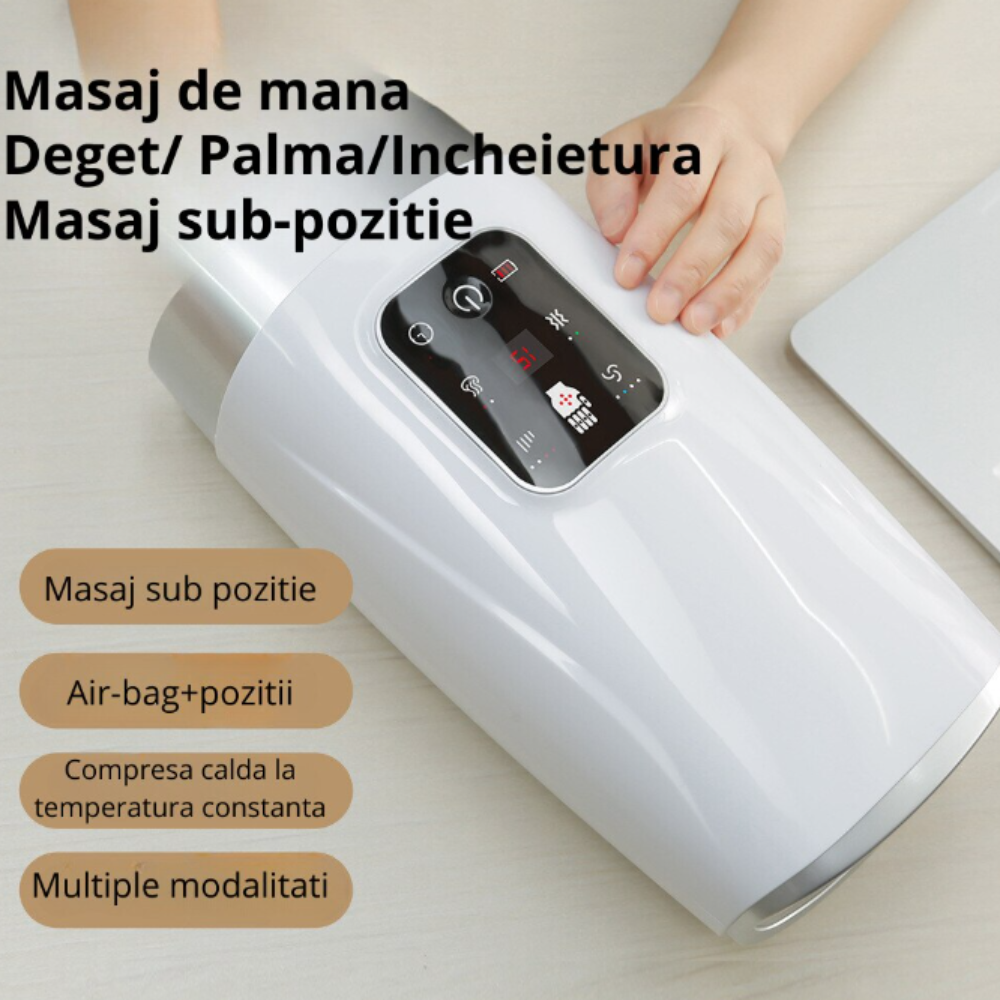 Aparat de masaj maini Supremly, Amelioreaza durerile articulare, relaxare, caldura, vibratii, acupunctura airbag, drenaj linfatic, portabil, acumulator - imagine 6